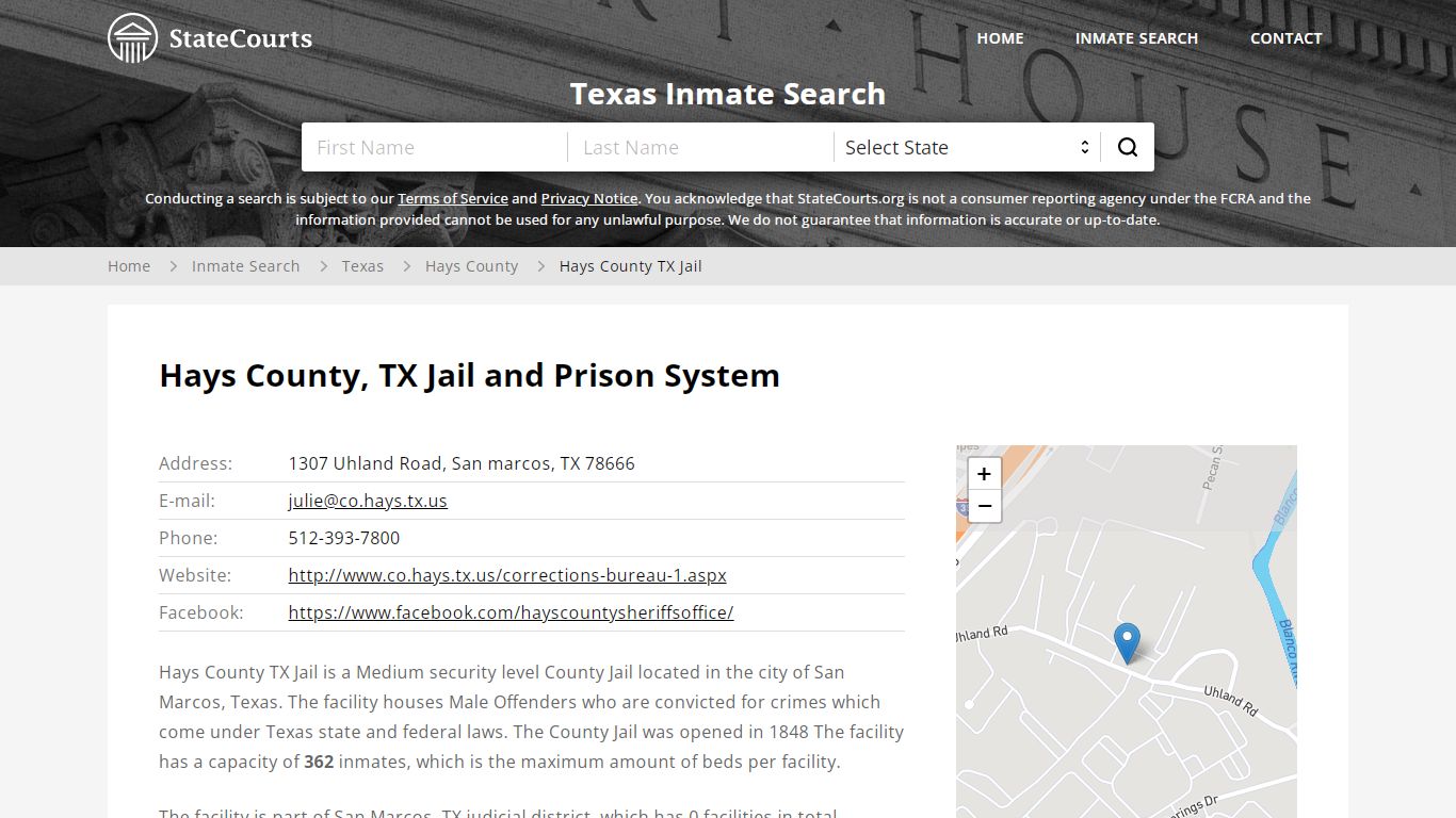 Hays County TX Jail Inmate Records Search, Texas - StateCourts